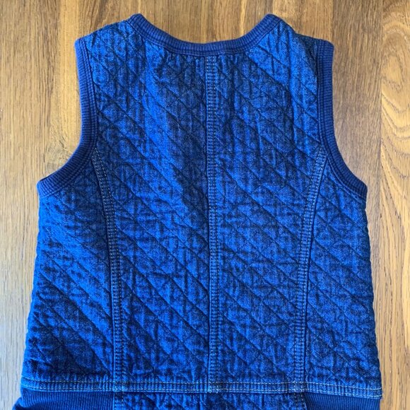 KENZO KIDS Quilted Denim Dress Girls 8 128 Sleeveless Pink Tiger Patch Pockets - Picture 4 of 7